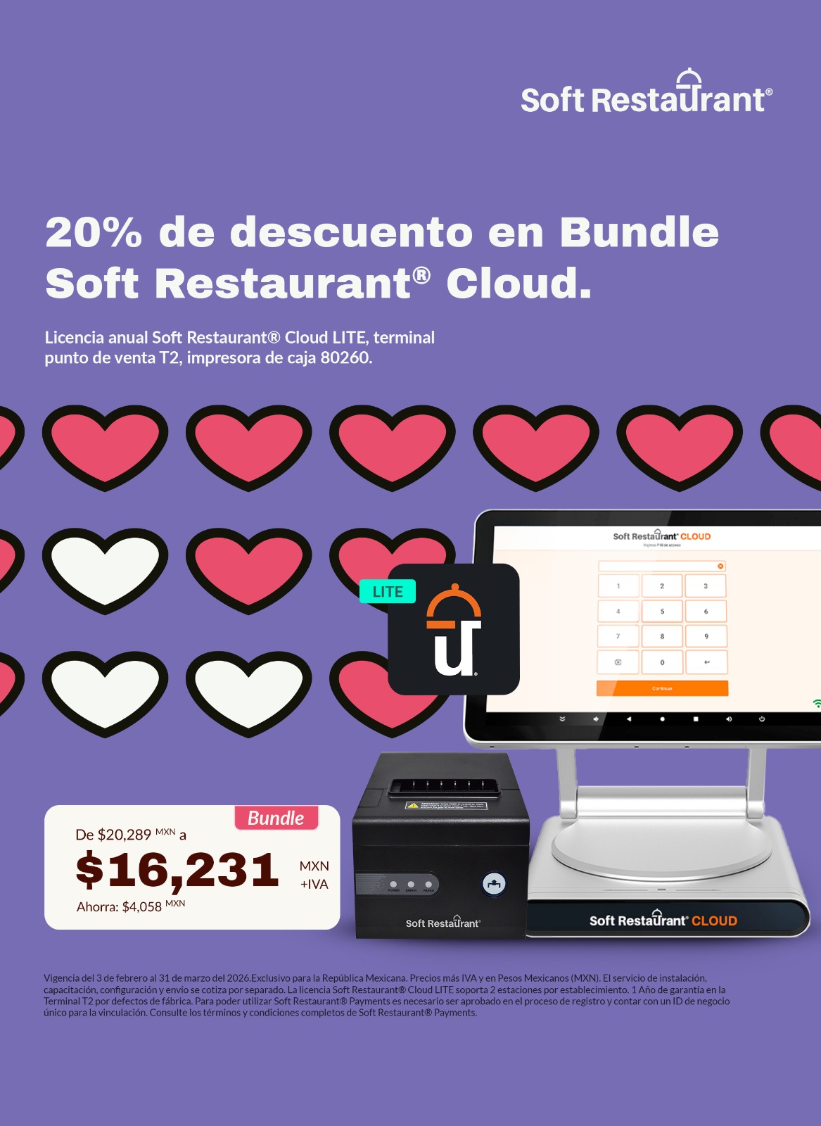 20% de descuento en Bundle Soft Restaurant® cloud.